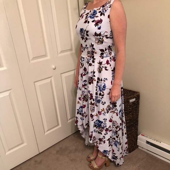 Vintage Floral Print High Low Midi Dress - Picture 5 of 7